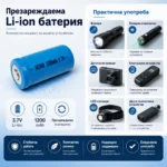 Акумулаторна литиевойонна батерия 16340 123A 3.7V 1200mAh-5