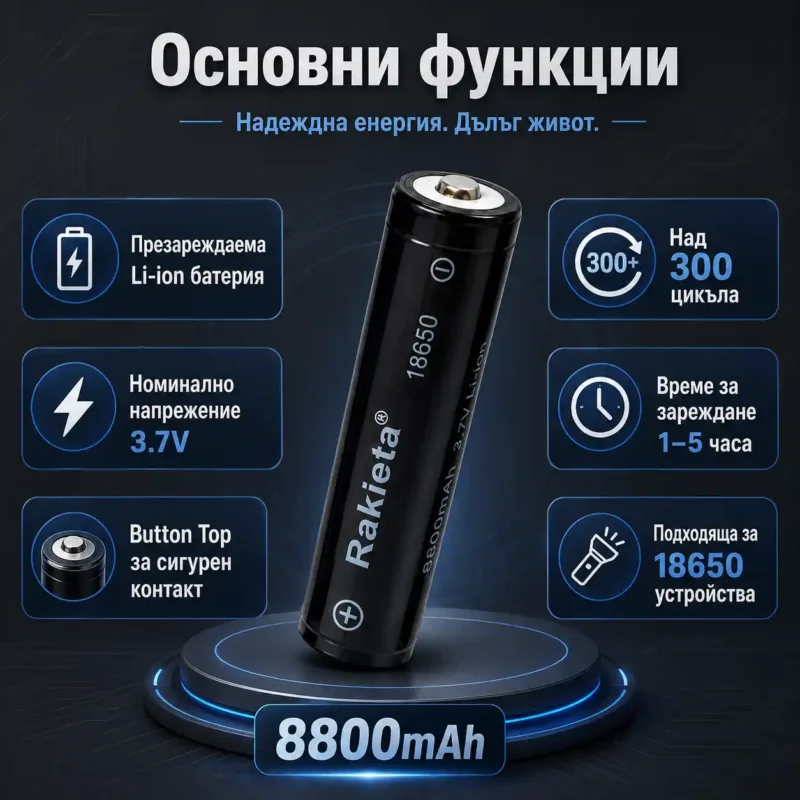 Акумулаторна батерия 18650 Li-ion 3.7V Rakieta 8800mAh-2