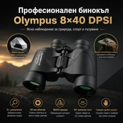 Бинокъл 8×40 Olympus DPSI за наблюдение на птици, природа и туризъм