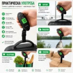 Компактен електронен ръчен кантар за самолетен багаж риболов куфари храна до 40кг-3