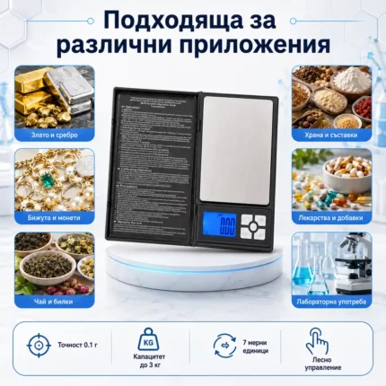 Професионална електронна кухненска везна Notebook до 3кг за храна кафе-2