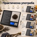 Професионална електронна кухненска везна Notebook до 3кг за храна кафе-8