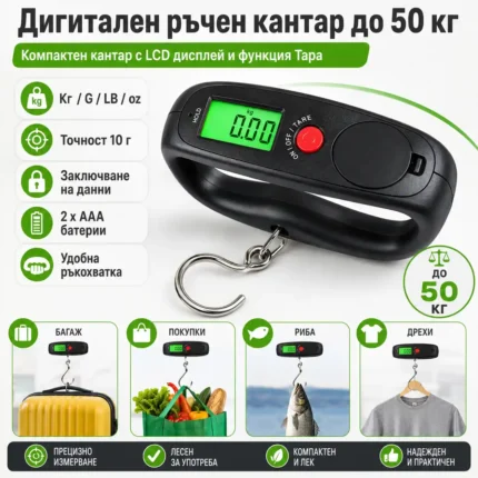 Кантар за самолетен багаж до 50 кг с дигитален дисплей