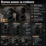 Комплект от две стойки R10 за монтаж на оптика фенер бързомер прицел върху оръжие-8