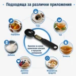 Точна електронна кухненска лъжица за измерване на тегло на храни и течности-5