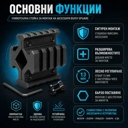 Универсална стойка R4 за монтаж на аксесоари върху въздушна ловна пушка оръжие-2
