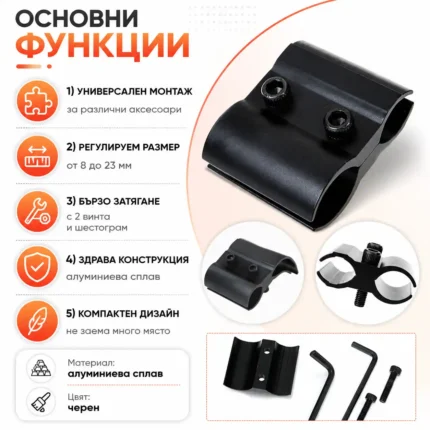 Универсална стойка R1 за монтаж на аксесоари върху оръжие пушка фенер лазер-2