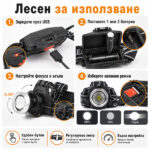 Мощен акумулаторен лед челник за глава LED фенер професионален за лов риболов каска бягане туризъм-17