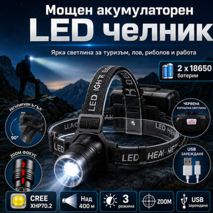 Далекобоен челник CREE XHP70.2 с обхват над 400 м