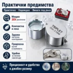 Бижутерска сгъваема мини джобна лупа 30X за злато часовникари бижута-2