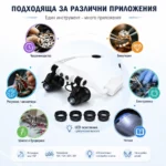 Професионална часовникарска лупа за глава с осветление лампа за бижутери-7