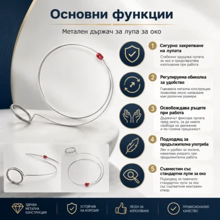 Часовникарски инструмент метален държач за лупа за око висококачествен за часовникари смяна батерия-2
