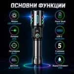 Далекобоен лазерен LED фенер прожектор мощен USB зареждане за лов риболов къмпинг туризъм работа-2