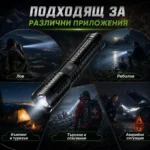Мощен далекобоен лазерен прожектор LED фенер Power Bank USB за лов риболов къмпинг туризъм работа-4