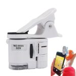 Джобен малък микроскоп за телефон смартфон микроскопче LED осветление-8