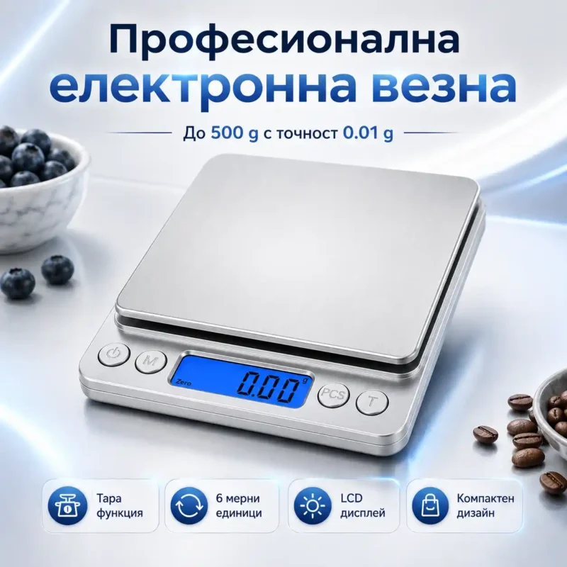 Електронна везна за кафе 0.01 г до 500 г