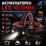 COB LED челник с XPE диод, Zoom и батерия 18650