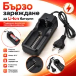 Зарядно за Li-ion батерии 18650, 16340 и 14500