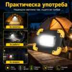 Мощна преносима къмпинг лампа LED осветление фенер презареждаща се USB за риболов палатка аварии-5