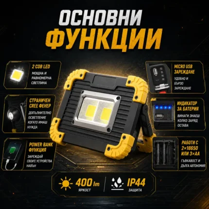 Мощна сервизна работна къмпинг лампа осветление преносима LED фенер USB за риболов палатка работа-2
