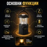 Силна ръчна къмпинг LED лампа осветление фенер преносима на батерии за палатка риболов аварии-5