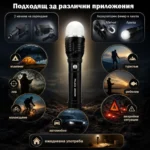 Мощен акумулаторен LED фенер къмпинг лампа с магнит лед осветление за палатка риболов туризъм-7