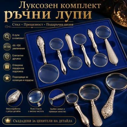 Комплект лупи 6 броя с различно увеличение 4X до 10X