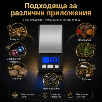 Джобна мини дигитална бижутерска везна 0.01до 200г за храна злато бижута-2