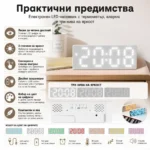 Модерен LED електронен настолен часовник на ток за детска спалня офис-3
