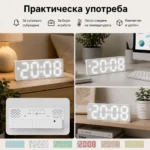 Модерен LED електронен настолен часовник на ток за детска спалня офис-6