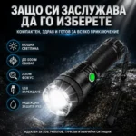 Мощен акумулаторен ръчен лед фенер водоустойчив USB зареждане CREE за лов риболов туризъм-6