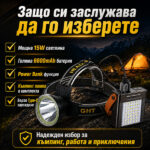 Професионален мощен челник за глава и къмпинг лампа с Power Bank за риболов къмпинг туризъм палатка-14