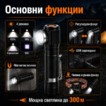 Мощен LED акумулаторен челник за глава 2в1 туристически лед фенер USB за риболов къмпинг палатка-12