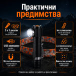 Мощен LED акумулаторен челник за глава 2в1 туристически лед фенер USB за риболов къмпинг палатка-16