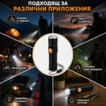 Мощен ръчен акумулаторен лед фенер USB зареждане CREE LED за къмпинг риболов лов туризъм палатка-4