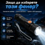 Мощен ръчен акумулаторен лед фенер USB зареждане CREE LED за къмпинг риболов лов туризъм палатка-6