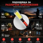 Мощна акумулаторна преносима LED къмпинг лампа осветление фенер с магнит 18650 батерии USB зареждане-3