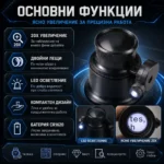 Мощна лупа за глава око с лед осветление 20Х очила за часовникари ремонт-4