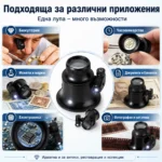 Мощна лупа за глава око с лед осветление 20Х очила за часовникари ремонт-7