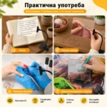 Мощна настолна правоъгълна лупа с щипка за четене шиене на гоблени бродиране-4