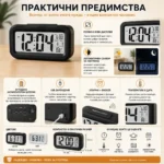 Постоянно светещ дигитален настолен часовник на ток за спалня офис-3