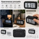 Постоянно светещ дигитален настолен часовник на ток за спалня офис-6