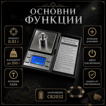 Прецизна електронна везна 0.01 за бижута злато храна подправки добавки лекарства-2