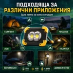 Мощна акумулаторна преносима къмпинг лампа осветление LED фенер за лов риболов палатка туризъм-5
