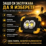 Мощна акумулаторна преносима къмпинг лампа осветление LED фенер за лов риболов палатка туризъм-6