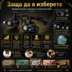 Мощна професионална часовникарска лупа за глава с LED осветление бижутери-5