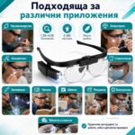 Професионална увеличителна лупа за глава LED осветление за четене шиене гоблени-3