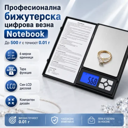 Прецизна електронна везна 0.01 г до 500 г за злато храна и бижута