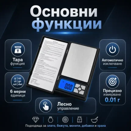 Професионална бижутерска цифрова везна 0.01 кухненска за кафе храна злато-2