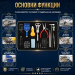 Професионални часовникарски инструменти комплект за ремонт отваряне смяна на батерия на часовници-2